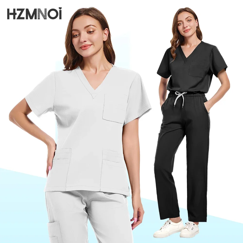 Uniforme médico Unisex, traje de manga corta con cuello en V y pantalón para correr, uniforme para enfermería quirúrgica, ropa de trabajo médica Multicolor para médico y enfermera