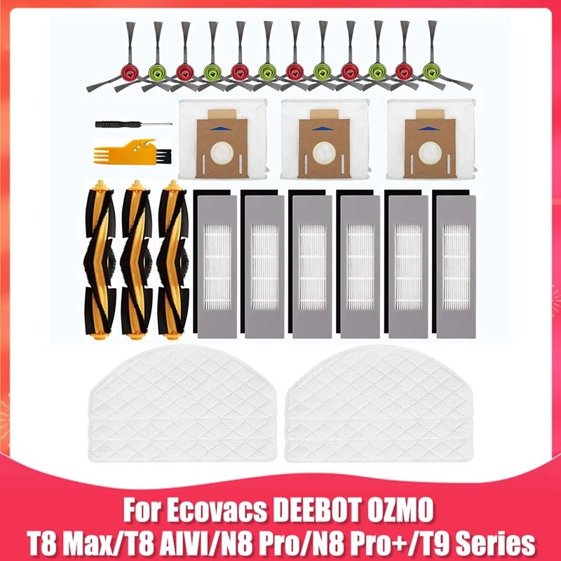 Kit de accesorios para Ecovacs DEEBOT OZMO T8 Max T8 AIVI N8 Pro N8 Pro + piezas de recambio de Robot aspirador