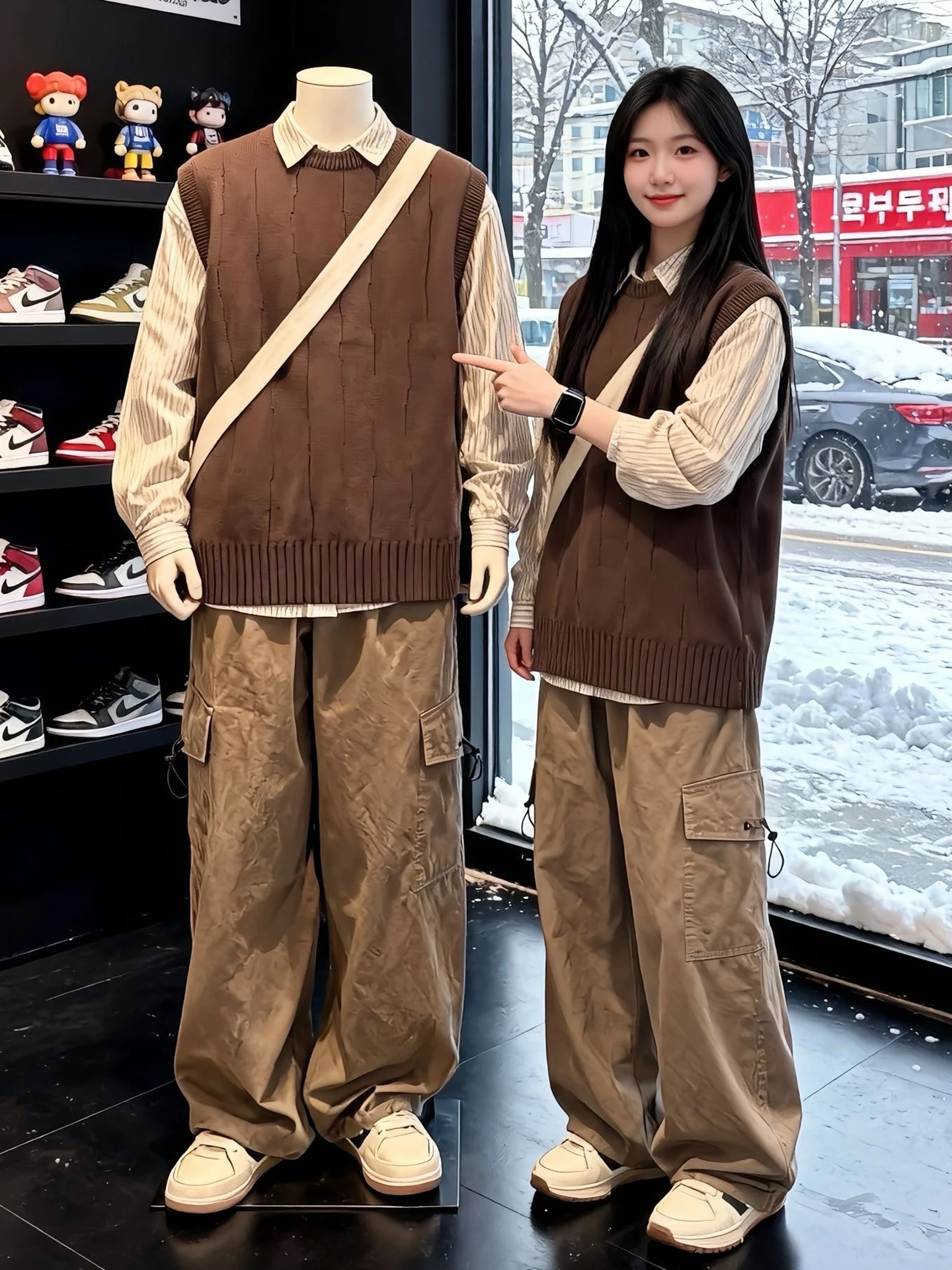 

Мужской вязаный коричневый жилет American Sle для осени и зимы, с круглым вырезом, для ношения под одеждой, повседневный, дышащий, влагоотводящий