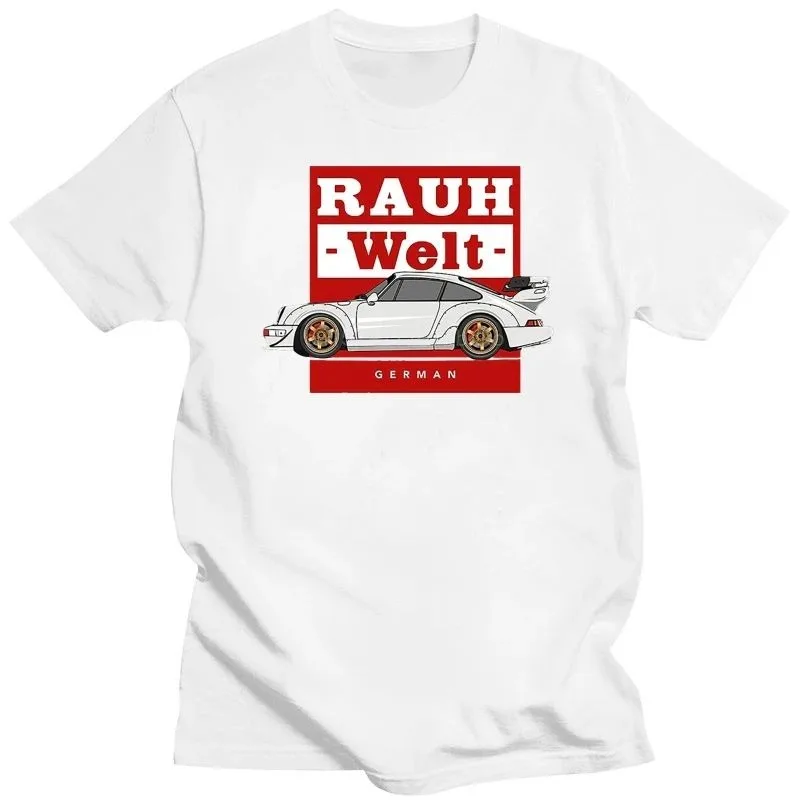 2024 New Summer Men Cotton Round Neck T Shirt  RWB Rauh Welt Begriff Logo Print T Shirt Unisex  Cool Tops  Oversized Fashion