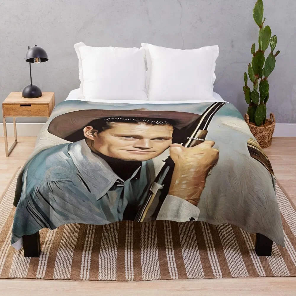 

The Rifleman - Chuck Connors - Oil Painting Throw Blanket Blankets For Bed Soft Beds Single Summer Beddings Blankets