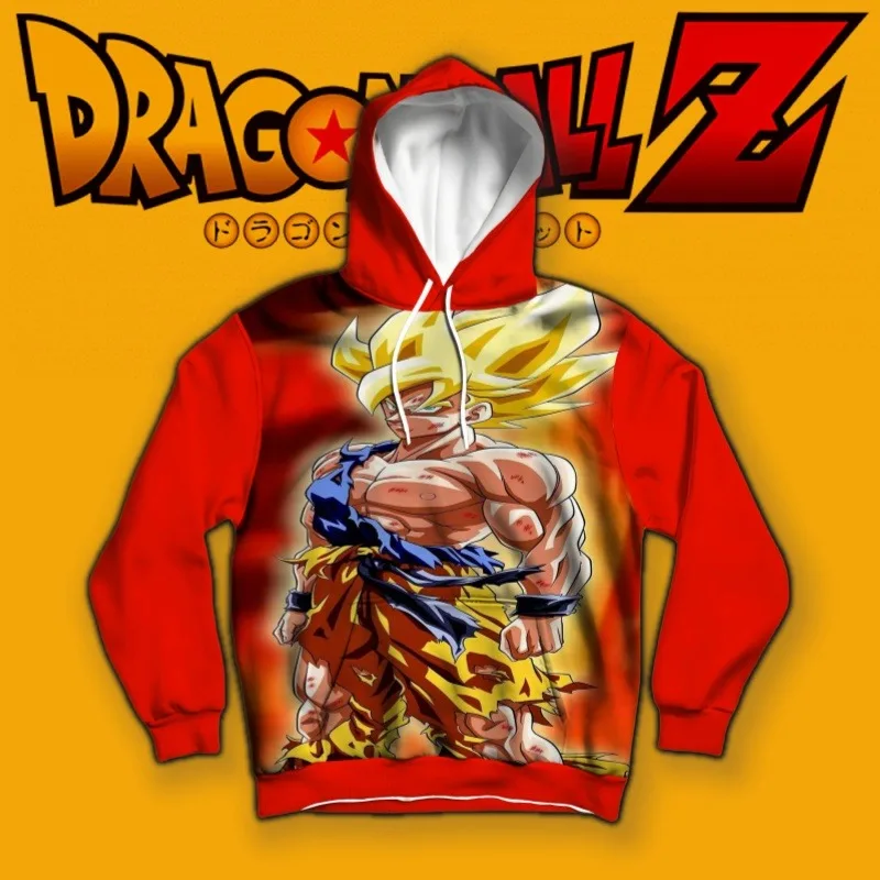 

Толстовка с капюшоном Dragon Ball Super Saiyan 2 Goku с уникальным дизайном и интенсивным боевым потертостями и огненным фоном для настоящих фанатов