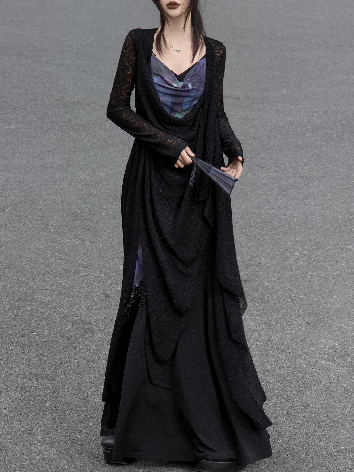 

Casual Black Asymmetric Hairpin Jacket Loose Warm Stylish Outerwear for Women Korean Style Polyester Spandex Blend Long Sleeve