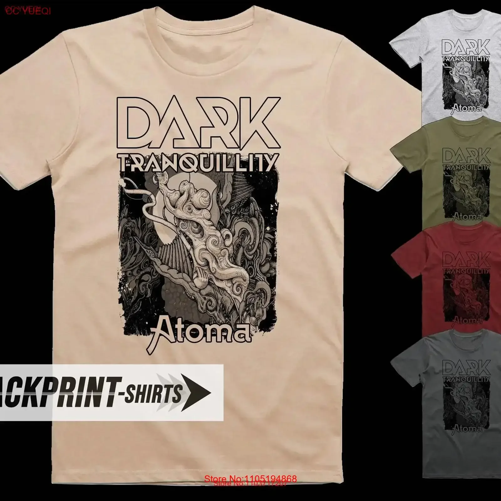 Dark Tranquility Atoma t-shirt coton hommes toutes tailles S 5XL 18 couleurs bande affiche album couverture vintage lavé étiré mode