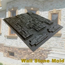 Wall Concrete Molds Garden House Wall Stone Tiles Stone Mold Cement Bricks Maker Tiny House Mold For Tile