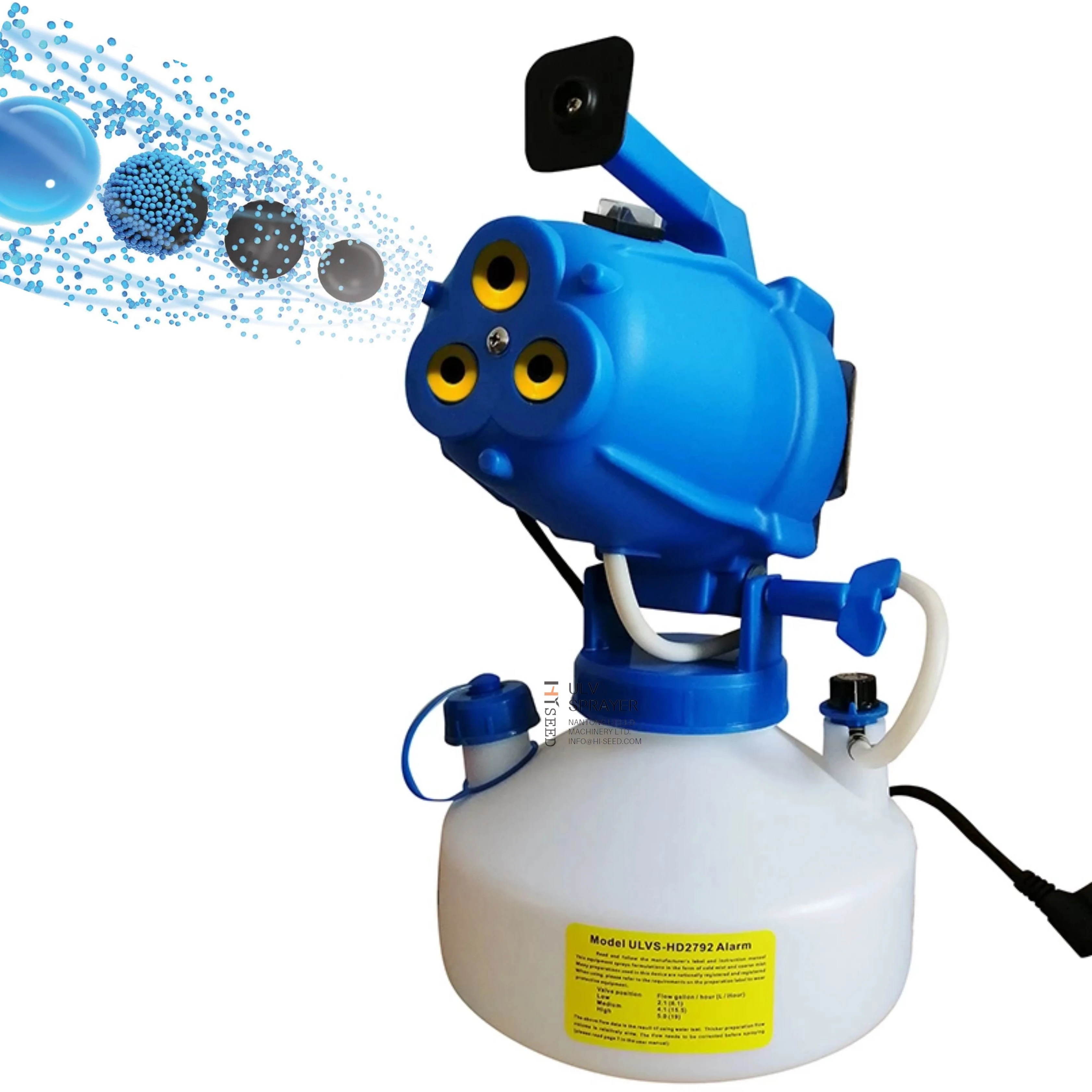 Pulverizador de niebla electrostática Hiseed y pulverizador de niebla electrostática ULV portátil