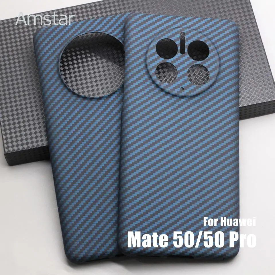 

Amstar Blue Carbon Fiber Protective Case Huawei Mate 50 Pro Ultra-thin Anti-drop Aramid Fiber Phone Cover Huawei Mate 50.