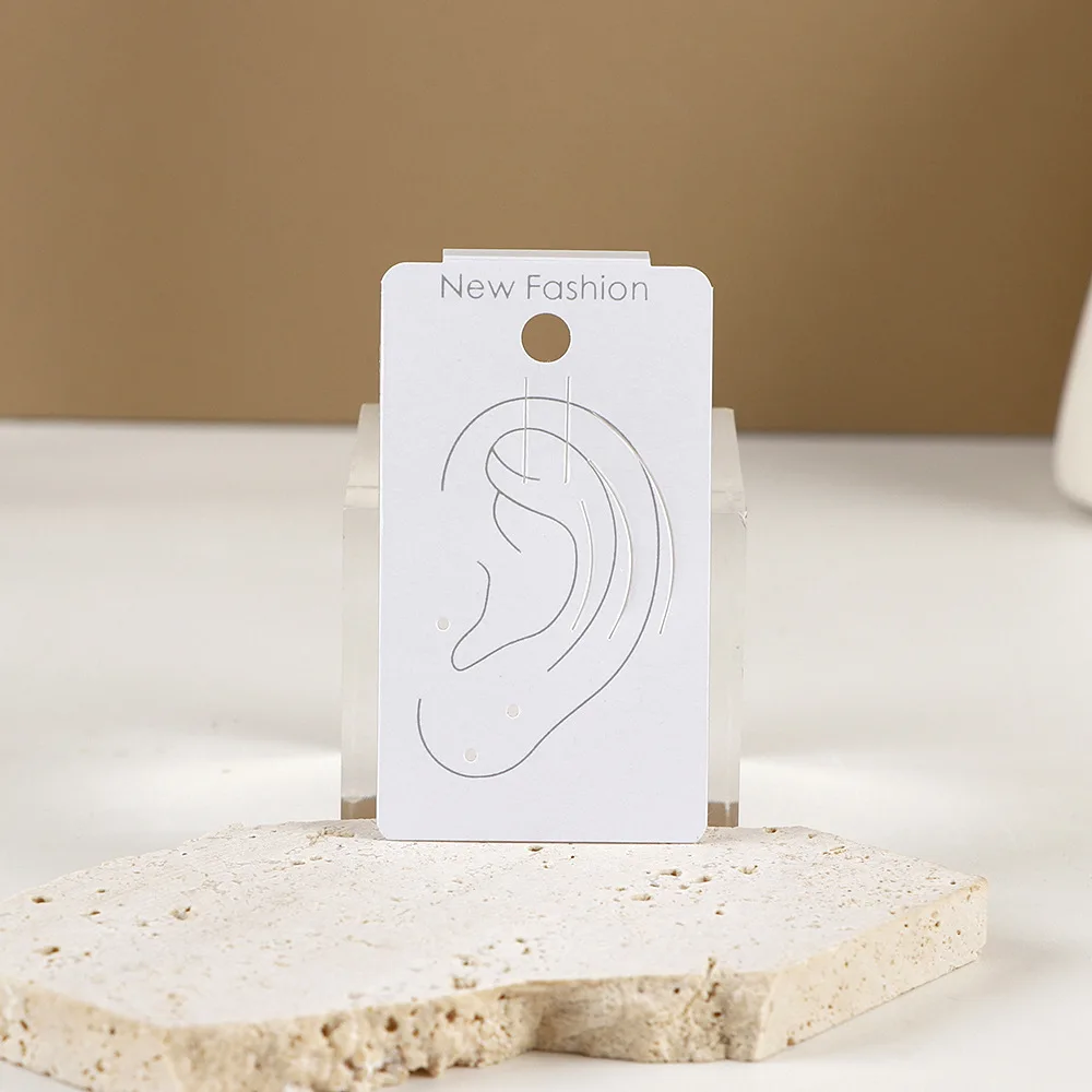 25 قطعة 4x7 سنتيمتر الأبيض المياه برهان الصلب PVC حامل بطاقة العرض لمجموعات الأقراط DIY بها بنفسك مستلزمات تعبئة المجوهرات جاهزة بالجملة