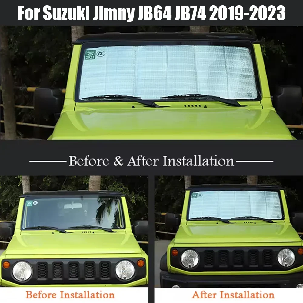 1pc Car Front Windshield Sunshade Cover Car Summer UV Protection Sunshade for Suzuki Jimny JB64 JB74 2019 2020 2021 2022 2023