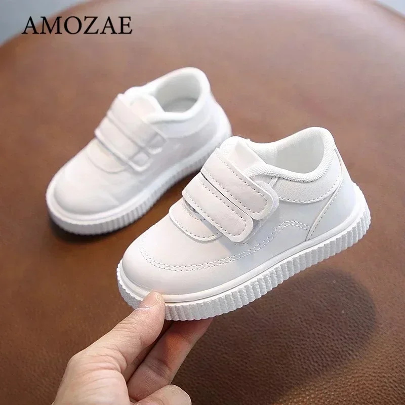 Baby Shoes Children\'s Leather White Shoes For Girls Kids Sneakers Boys Sport Shoes Flexible Sole Trainers School Running Shoes