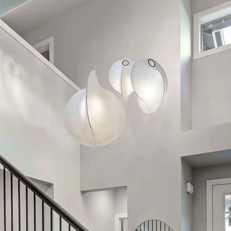 Nordic Italien Minimalistischen Seide Led Kronleuchter Für Villa Wohnzimmer Schlafzimmer Restaurant Treppe Carambola Anhänger Lampe