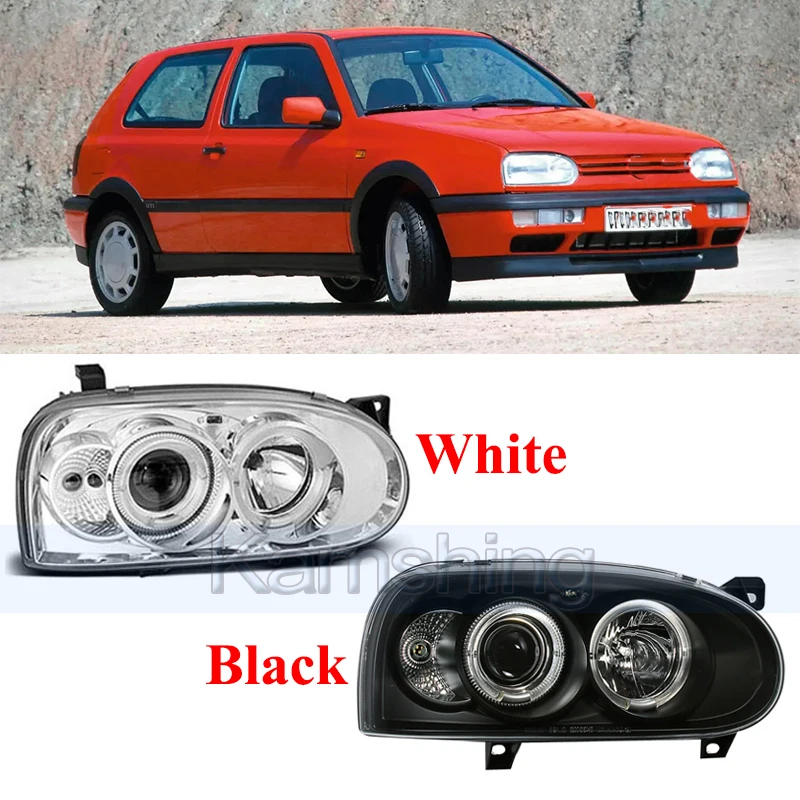 

Kamshing 1pair Front Bumper Headlight For Volkswagen Golf 3 Mk3 1991-1997 Front Head Light Headlamp Head Lamp