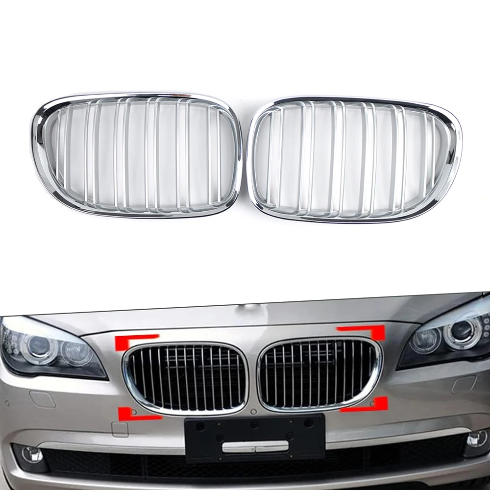 

Передняя решетка почек, хромированная/глянцевая черная двойная планка для BMW F01 F02 F03 F04 740i 750li 760li 2009-2015 51117184151 , 51117184152