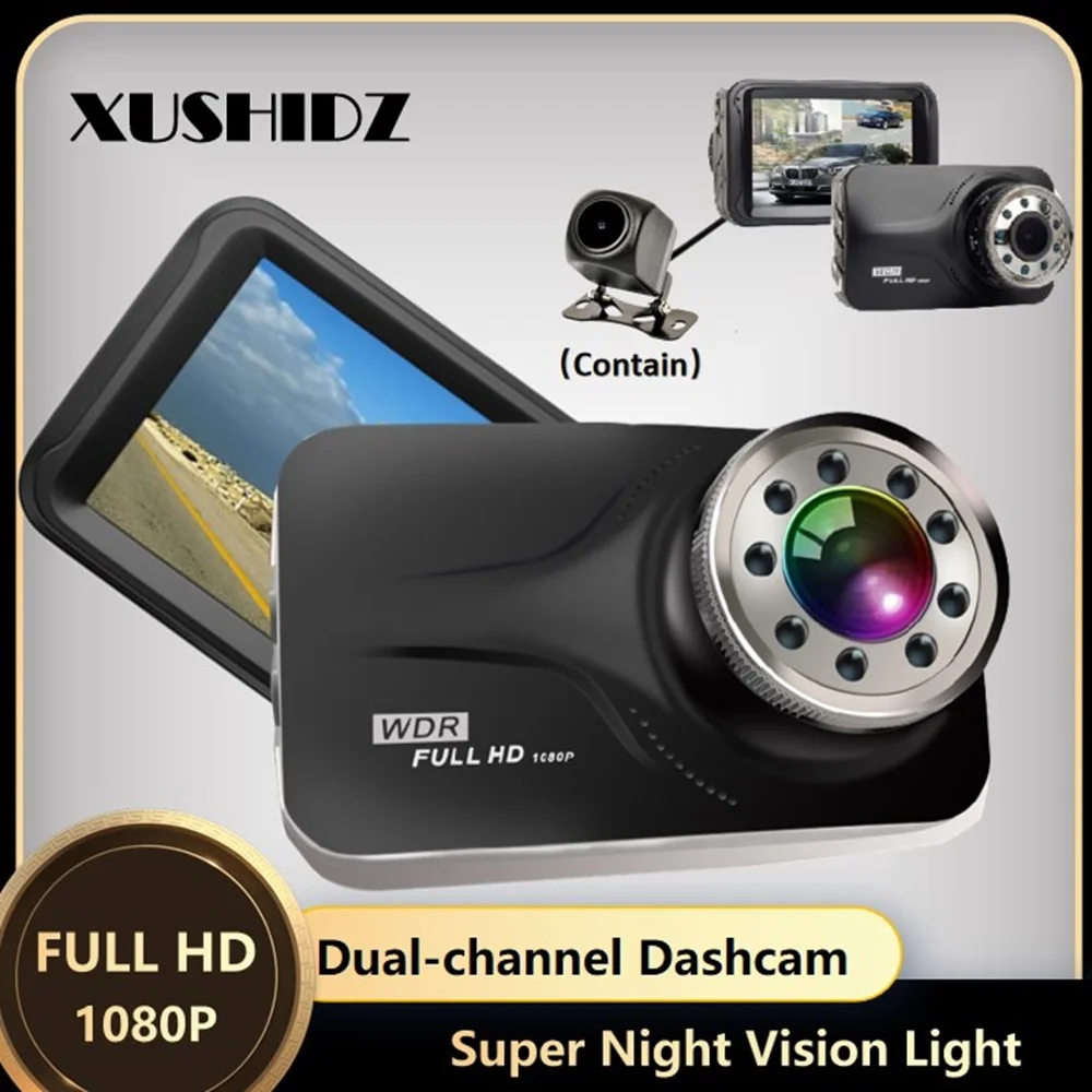 

XUSHIDZ Q28 Dual-Channel 1080P Dash Camera G-sensor Night Vison dashcam Vehicle Recorder 170 Degree wide Angle Car Camera DVR