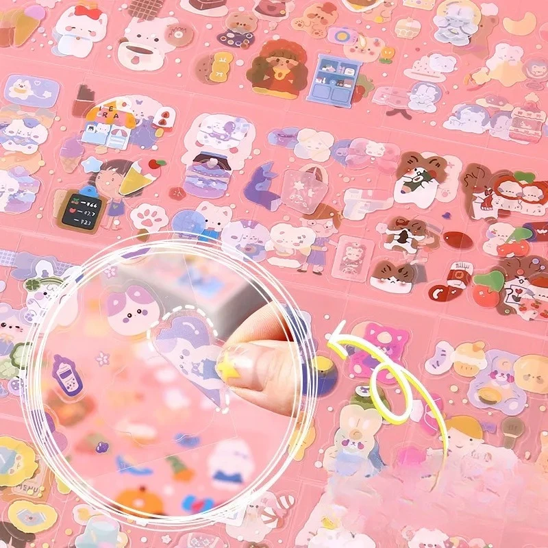 10Pcs/Lot Kawaii Cartoon Girl Rabbit Graffiti Sticker for Children Hand-account Laser Material Stickers Phone Case Laptop Paster