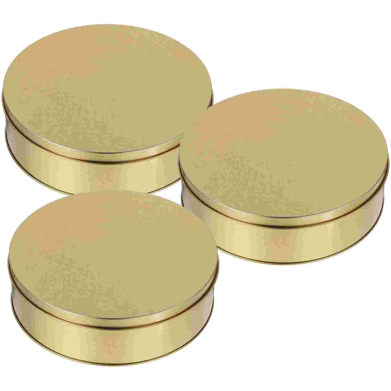 

3pcs Cookie Tin with Lid Round Tinplate Candy Box Holiday Metal Container for Cookie Candy Snack Cookie Tins