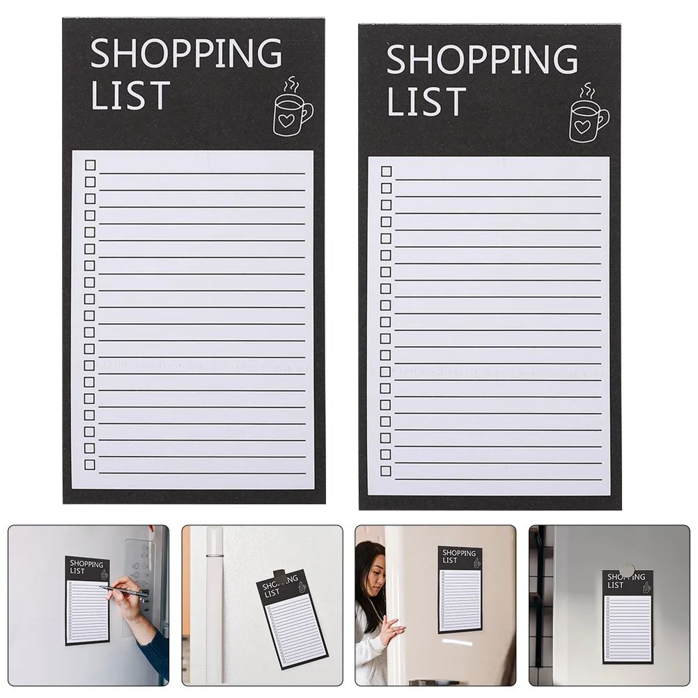 

3 Books Note Pads Magnetic Notepad Shopping List Notepads Grocery Notebook Planner The for Refrigerator Fridge Black Do Office