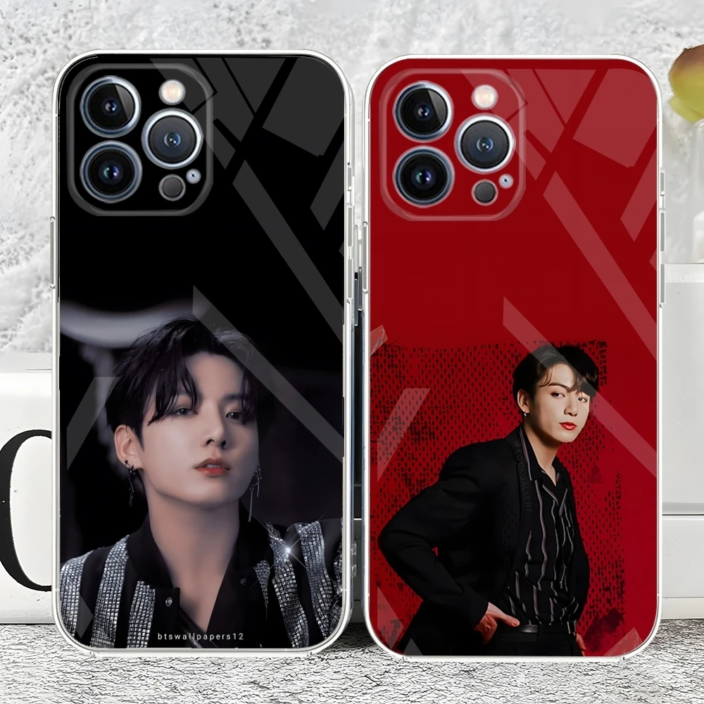 Korean Singer Boy Star Jungkook Phone Case new For iPhone 15 14 12 13 11 Pro Max Mini X XR XS Max 7 8 Plus transparent cover