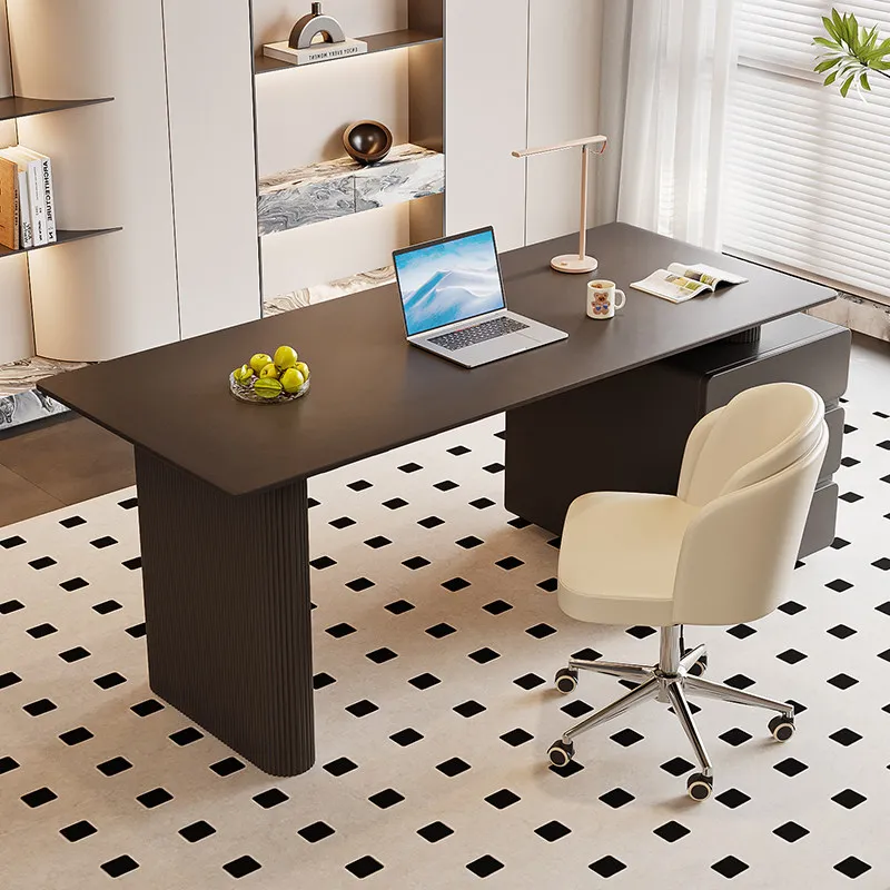 LMM modern simple light luxury home learning writing table rectangular computer table with cabinet