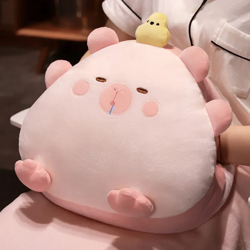 Soft Capybara Cushion Stuffed Capybara Pillow With Blanket Sofa Chair Decor Seat Cushion Cute Toy Birthday Gift