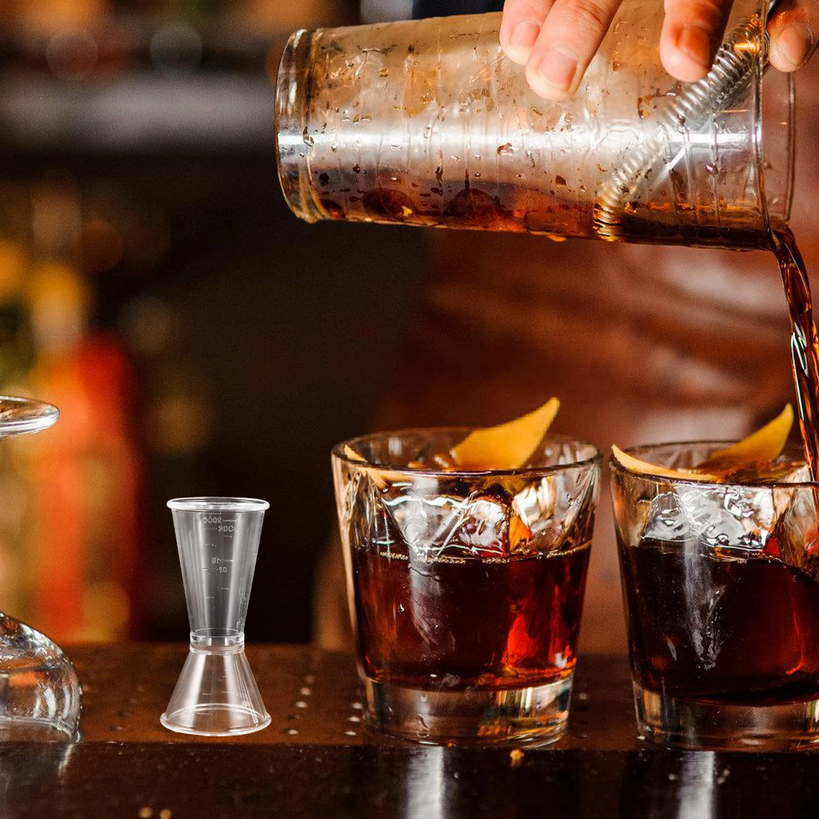 

2Pcs Cocktail Measuring Cup Resin Jigger Double Ended Bartender Tool Precise Liquid Shot Measure 10-20cc 20-40cc Bar Jigger