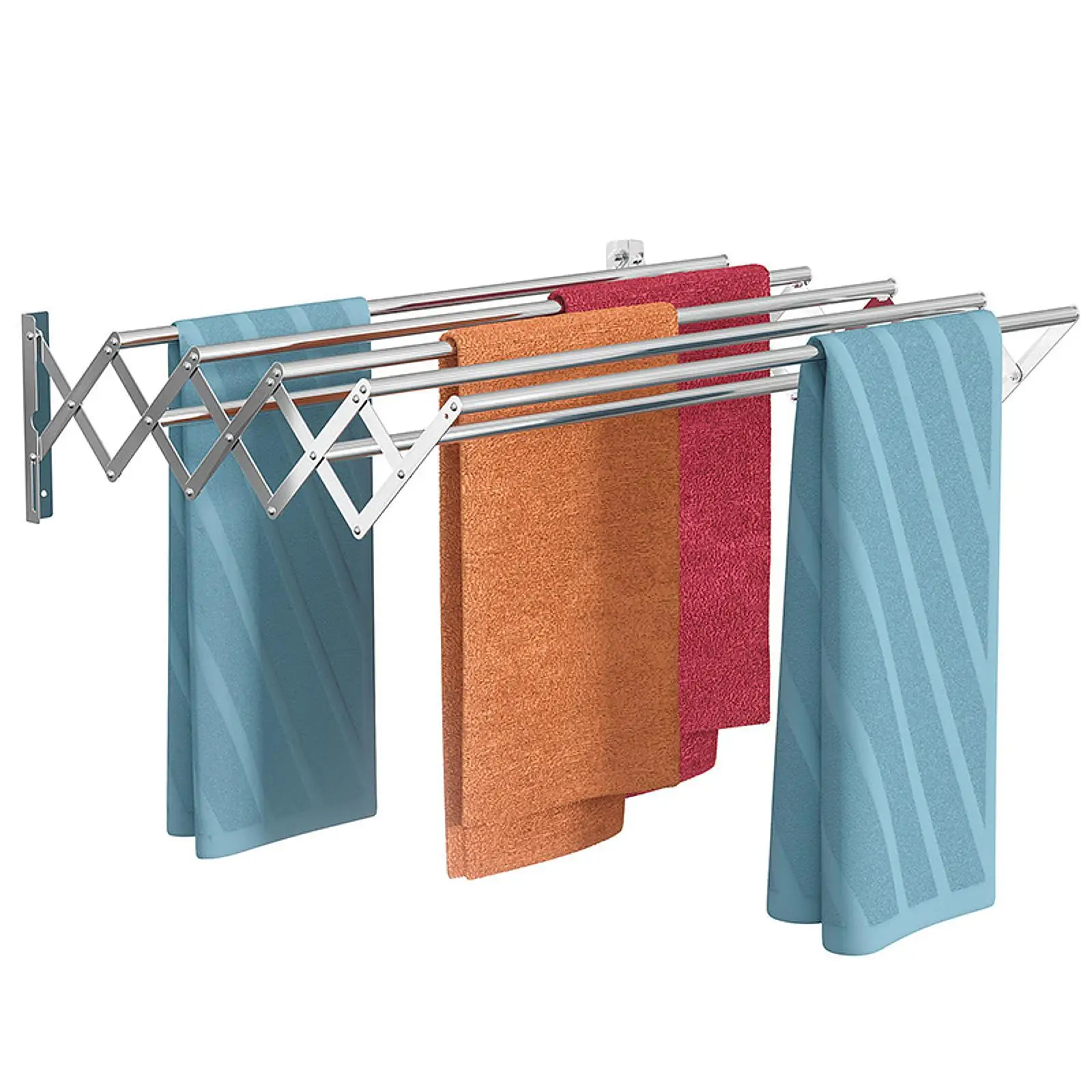 Folding Towel Rack Clothes Drying Rack Clothes Airer Extendable for Balcony Restroom