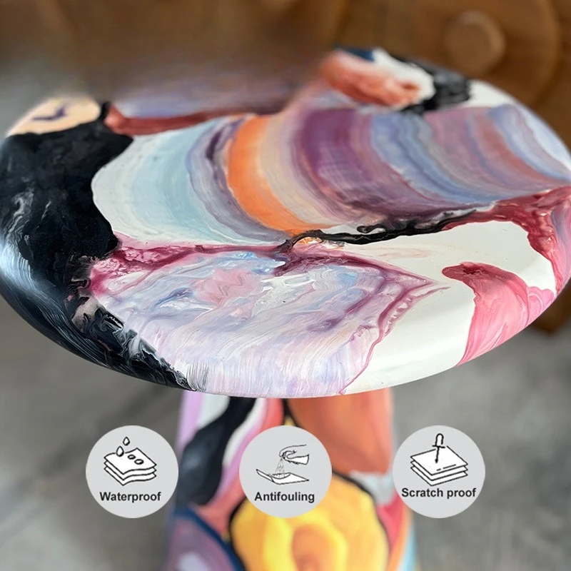 Hand painted oil painting edge few round graffiti art painted sofa corner few