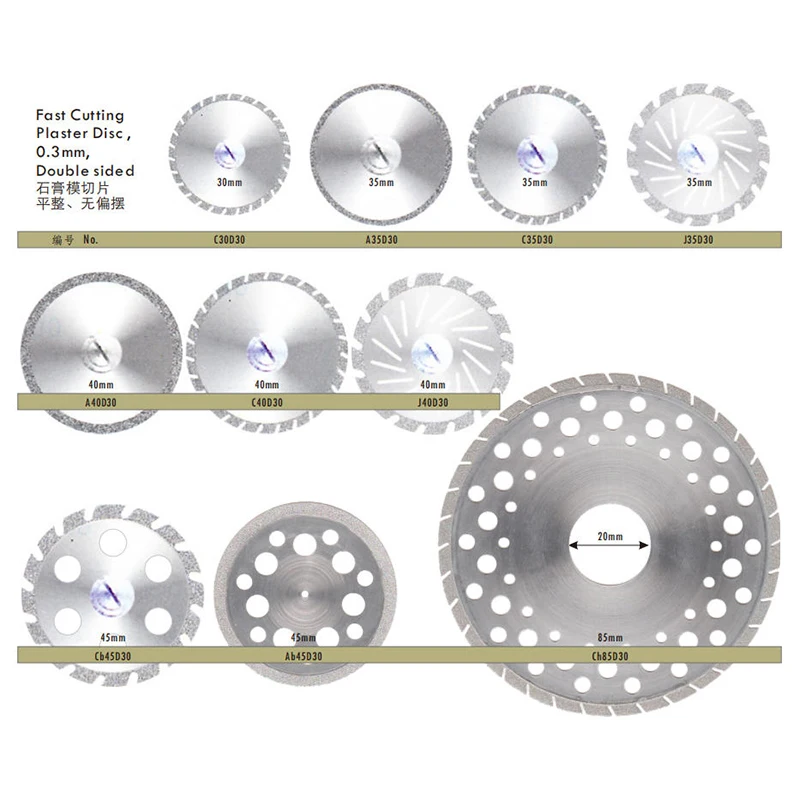 

2Pcs Dental Diamond Disc Fast Cutting Plaster Disc 0.3mm Thickness