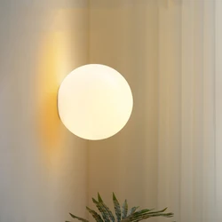 Glass Ball Lamp Modern Bedroom Bedside Wall Lamps 110V 220V Round Glass Wall Light for Living Room Entrance Aisle Bathroom Light