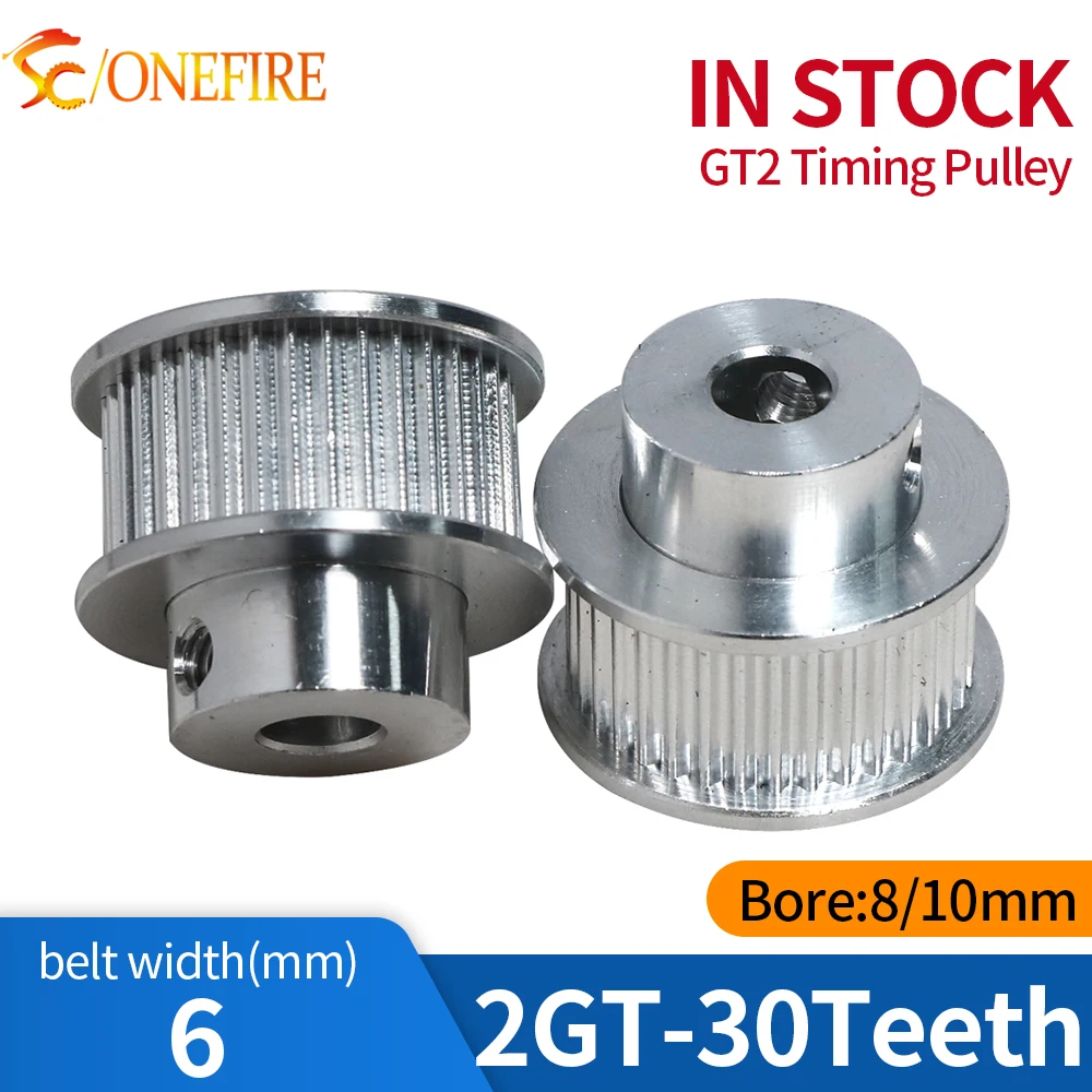 Polea GT2 de 30 dientes para correa de 6 mm con orificio de 8 y 10 mm