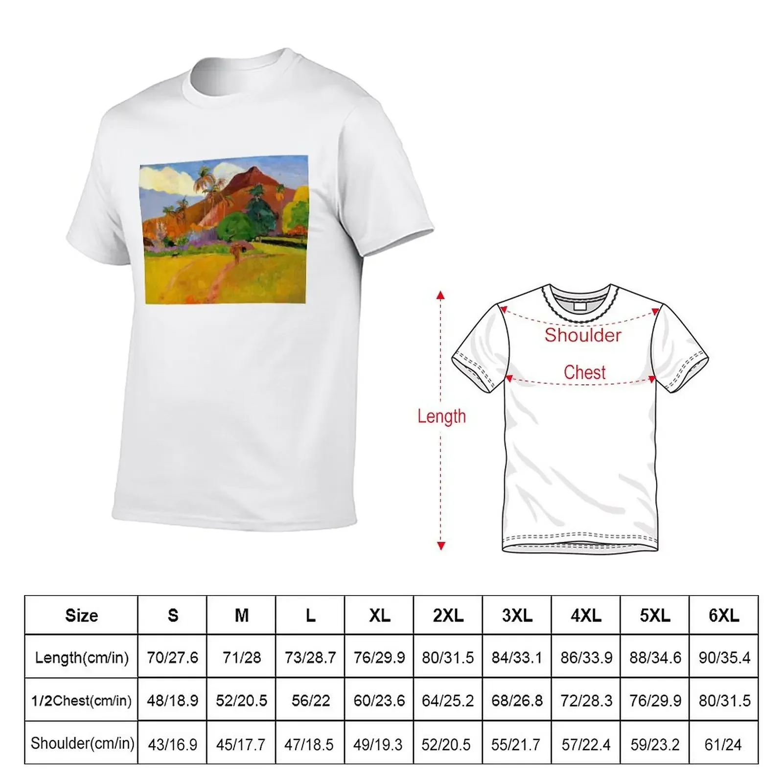 Mountains in Tahiti' - Paul Gauguin T-Shirt vintage clothes cute tops boys whites mens t shirts casual stylish