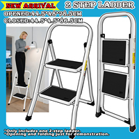2 Step Ladder Steel Folding Portable Non-Slip Step Ladder Heavy Duty Multi Purpose for Home 150kg/330lbs Capacity