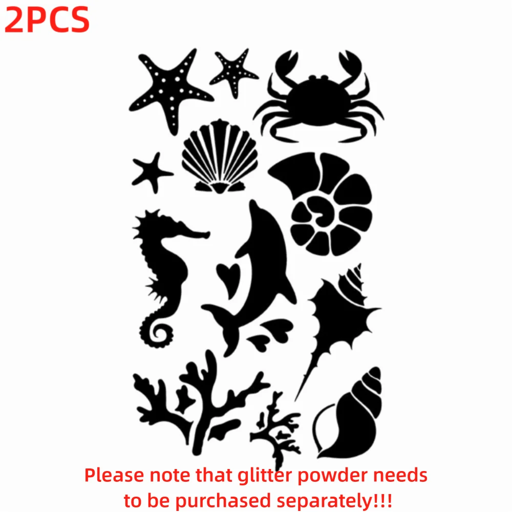 DIY Glitter Tattoo Stencils Glitter Powder Y2K Style Fake Tattoo Decals Sprinkle Glitter Temporary Tattoo Stickers