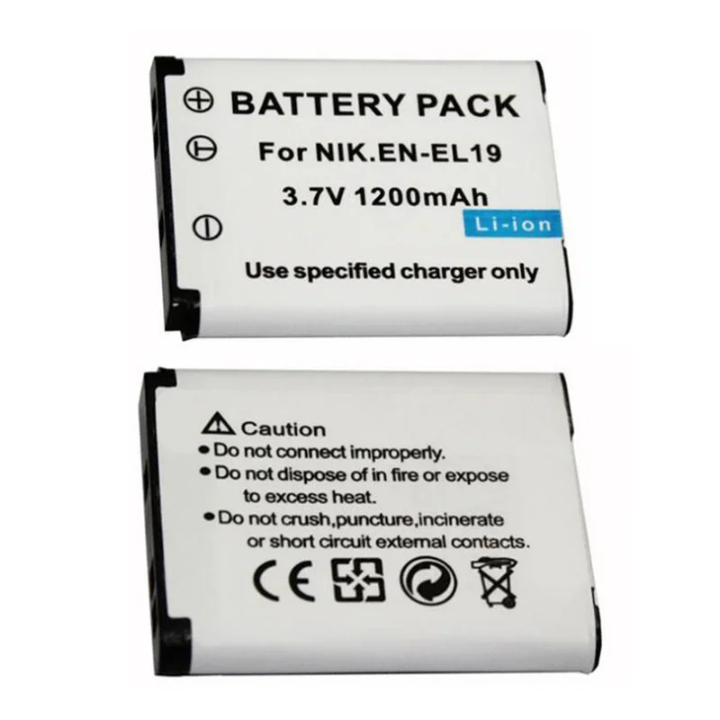 3.7V 1200mAh EN-EL19 ENEL19 EN EL19 Battery for Nikon S32 S33 S100 S2500 S2600 S3100 S6400 S4100 S4150 S3300 S4300 W100 W150