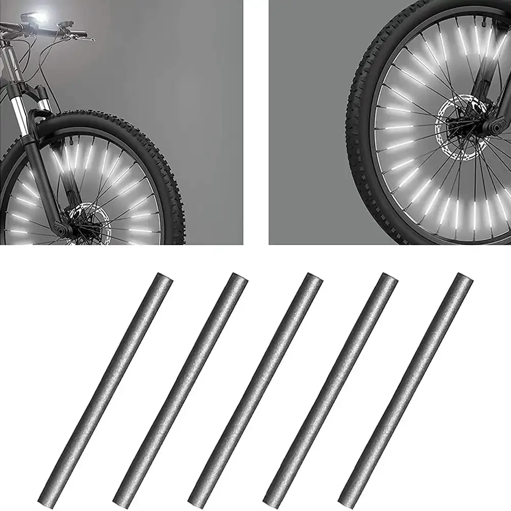 12 Stuks Reflecterende Mount Clip Buis Waarschuwingsstrip Fietswiel Spaak Reflector Streep Staaldraad Lamp Mtb Fiets Reflector Licht