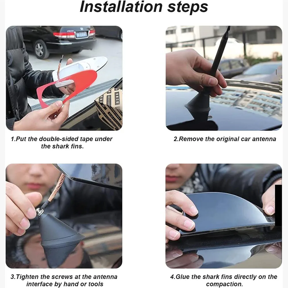 

Shark Fin Car Roof Aerial Base Metal ABS Automotive Exterior Accessories Quality Fits Vehicles Easy Install Radio Signal