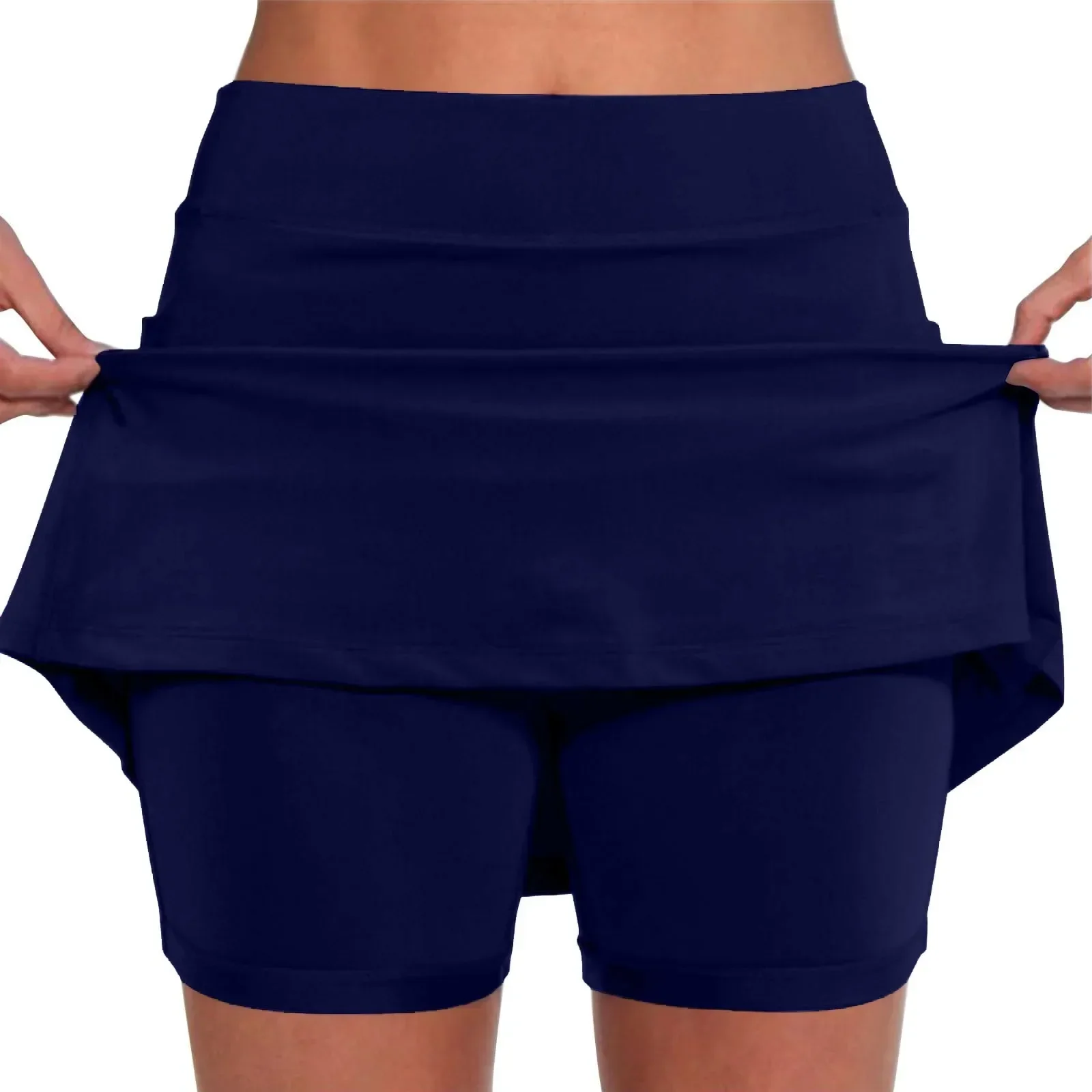 Plus Size Damen Sommer Einfarbige Sportshorts Elastische Yogahosen Sportshorts Enge Hosen mit hoher Taille
