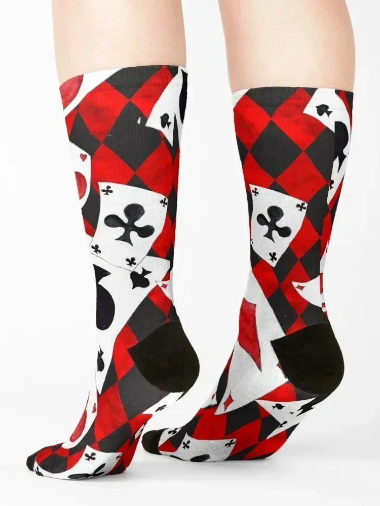 Playing Cards Pattern Socks cycling gym Heating sock Wholesale Socks Woman Men's