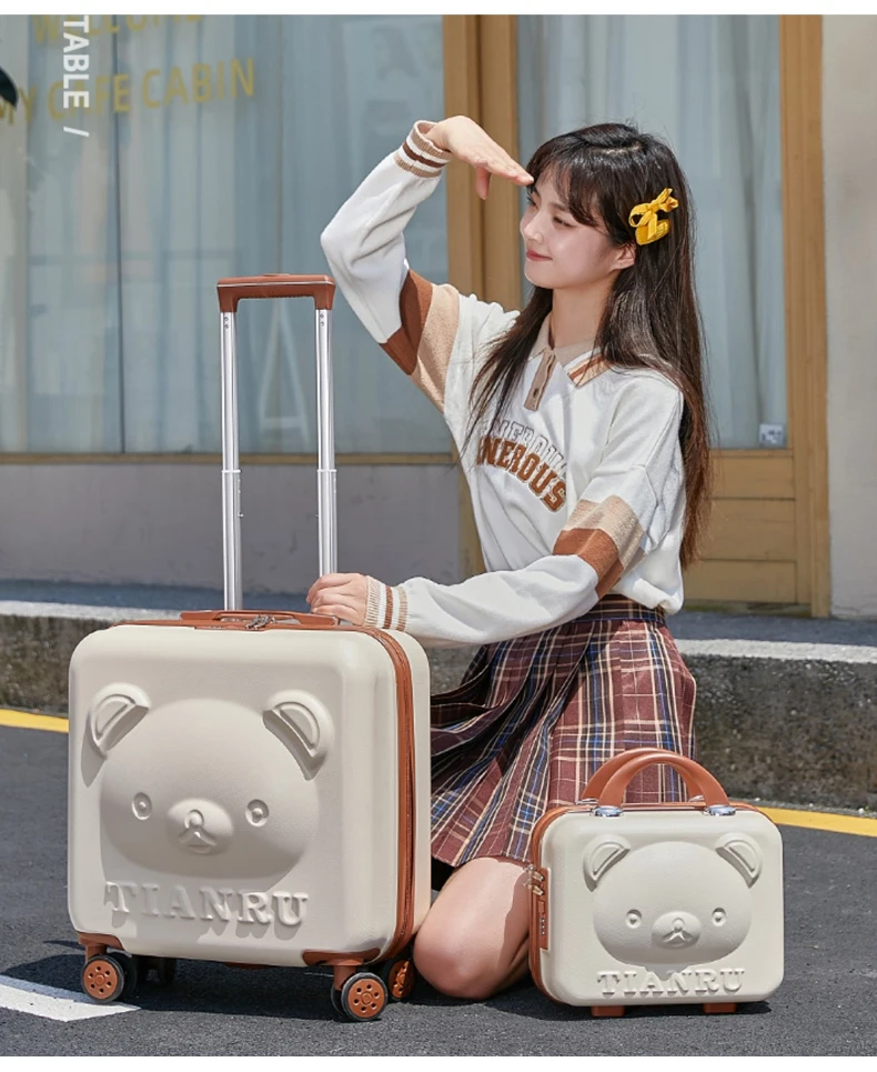 New Cartoon Travel Suitcase with Hand bag 20 inch Girls Trolley Bag Fashion Lovely Women Suitcase Rolling Luggage set