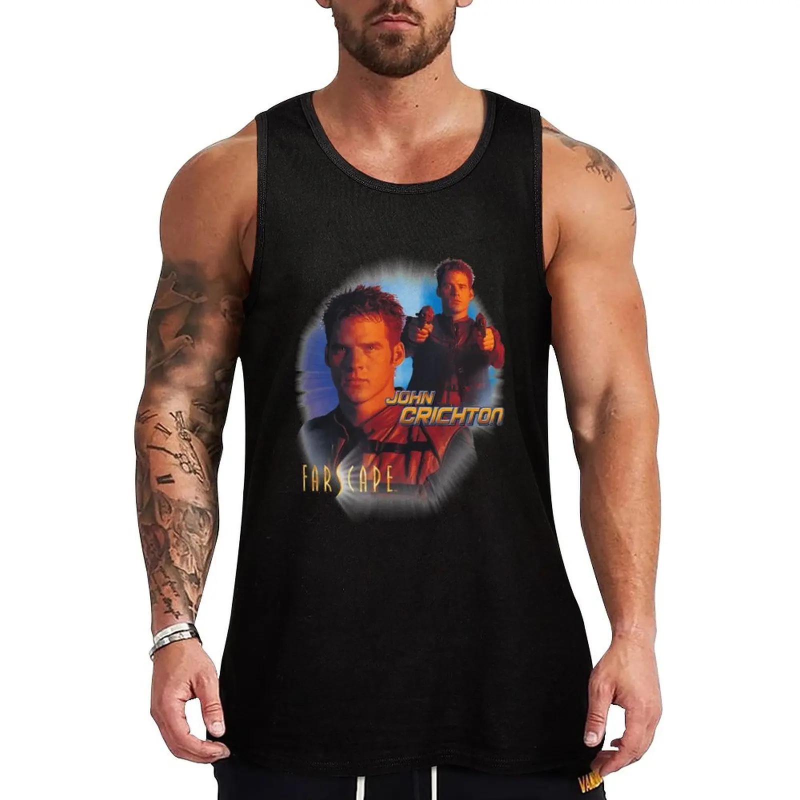 Farscape John Crichton Tank Top Men's gym t-shirt male top Men's gym articles Working vest