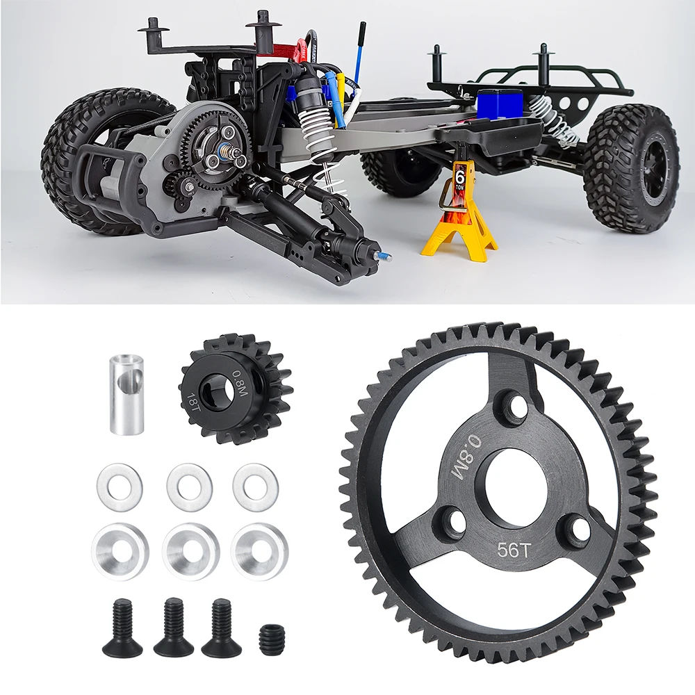 MIBIDAO 0.8M 32P 50T-57T / 48P 86T przekładnie przekładnia zębata dla 1/10 Slash 2wd Rustler Stampede Telluride części do zdalnie sterowanego