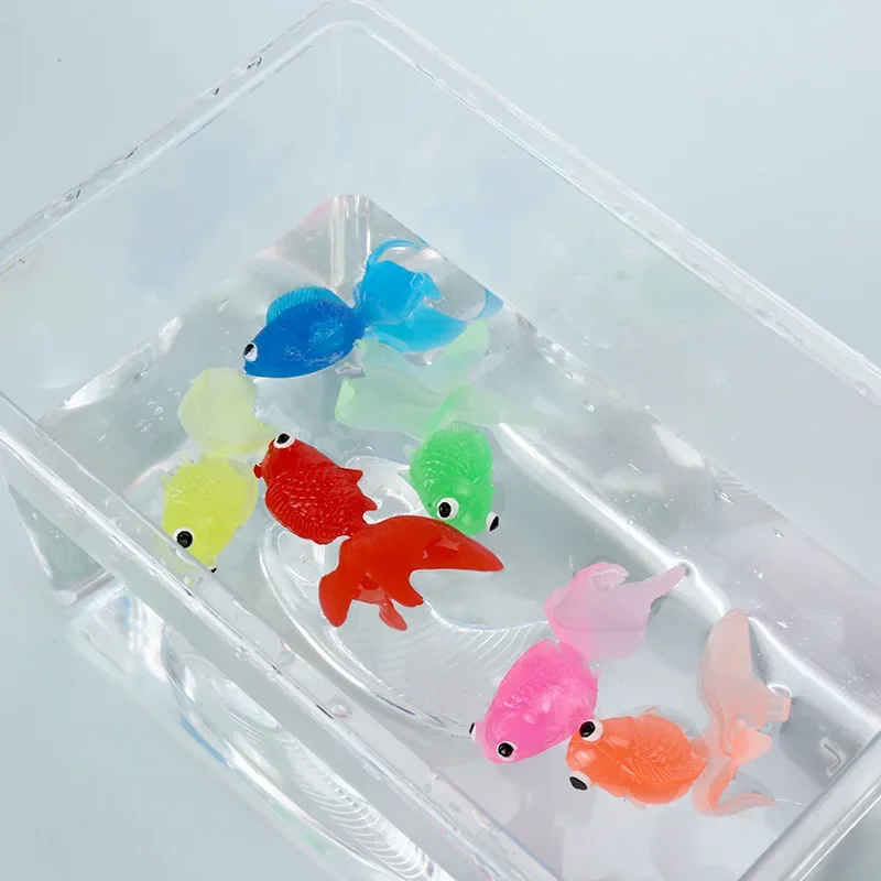 Simulation Mini Goldfish Bath Toys Soft Rubber Gold Fish Playing Water Bath Toys for Children Toddler Fun Swimming Beach Gifts