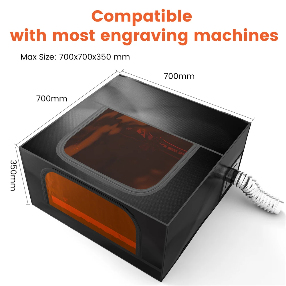 ACMER-R10 custodia per incisore Laser copertura protettiva antipolvere ignifuga 700x700x350mm con ventola di scarico e tubo adatto