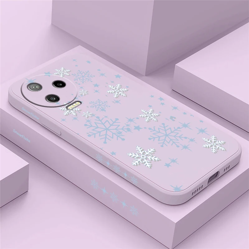 Case For Infinix Zero 40 GT 20 Pro S5 Lite Soft Romantic Winter White Snowflakes Silicone Shockproof Bumper Back Phone Cover