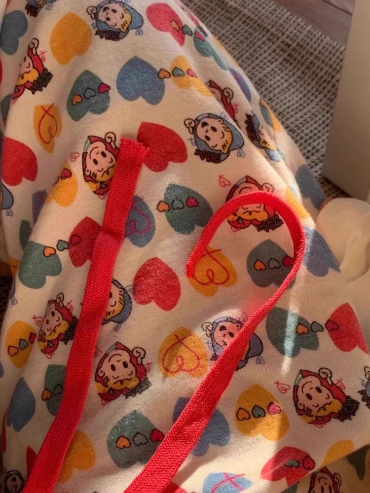 Grande taille confortable Sp pantalon femmes grand 300 Pou dessin animé imprimé maison vêtements ample pantalons longs Fem pantalons décontractés