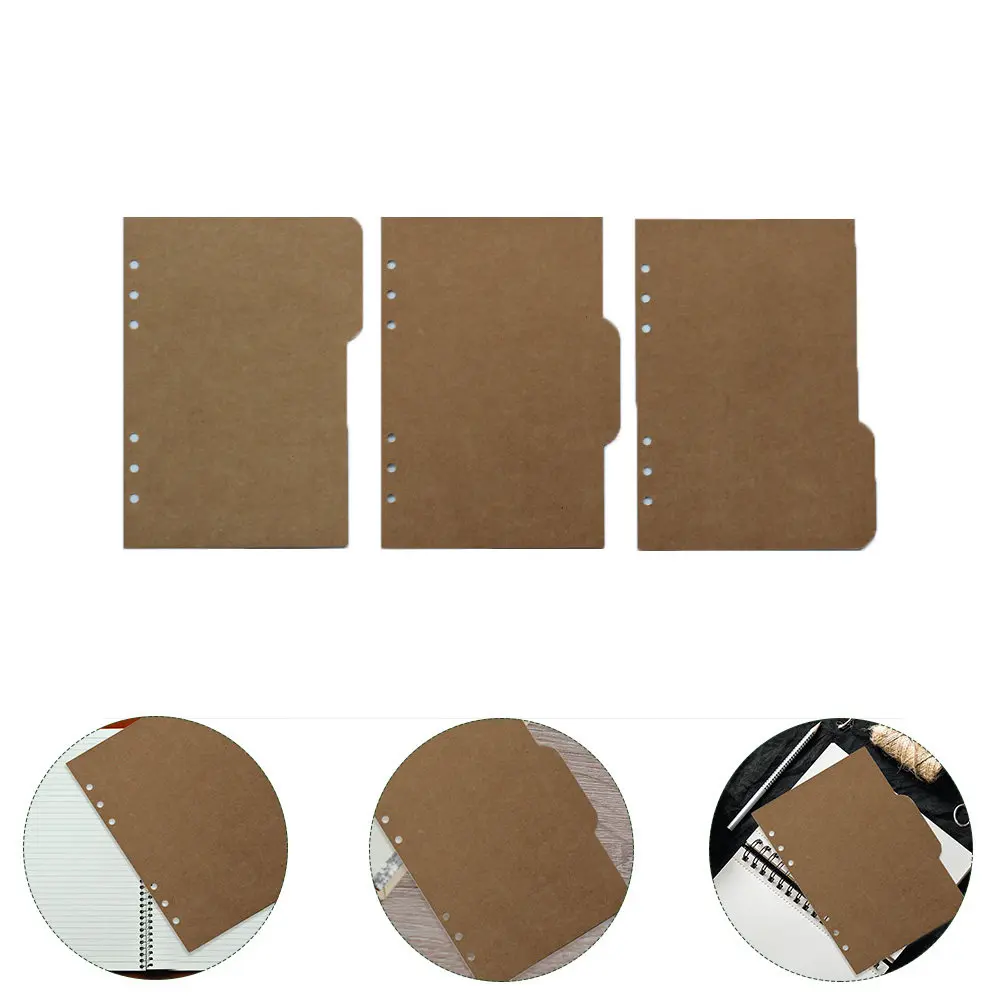 18Pcs A5 Kraft Index Dividers Binder Accessories Writable Tab Notebook Page Divider for Filing Study Office Loose Leaf