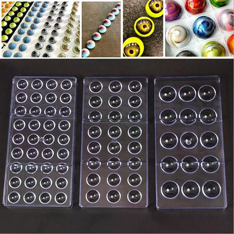 3D Chocolate Mold Polycarbonate Sphere Ball Thick Cake Molds Chocolate Mould