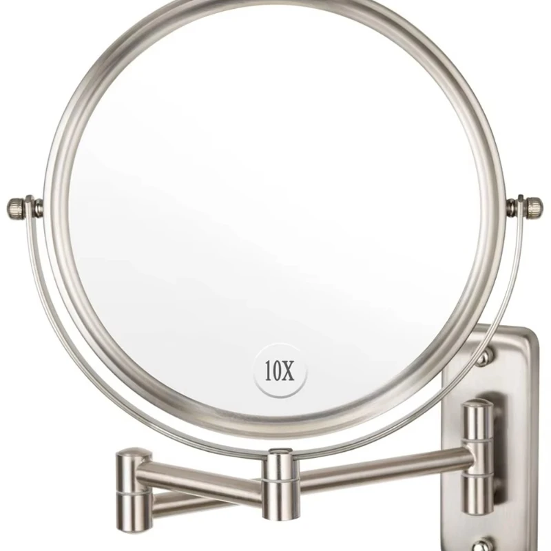 Wall-mounted magnified makeup rechargeable luminous makeup mirror bathroom double-sided makeup mirror for vanity