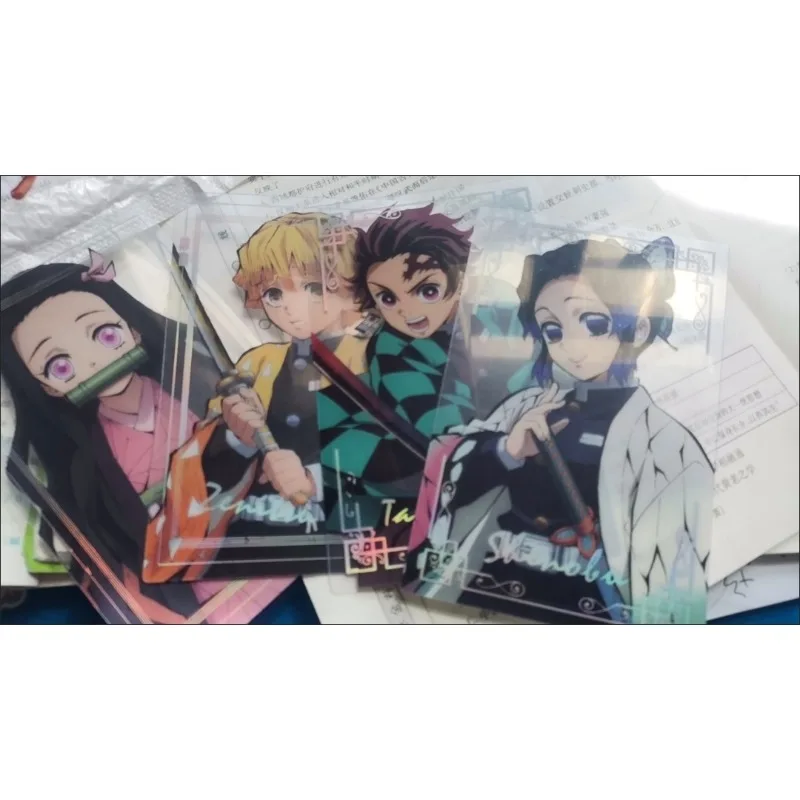 4Pcs/Set New Cute Anime Three-Inch Photo Props Diy Cartoon Pvc Transparent Card Collection Card Kids Gift