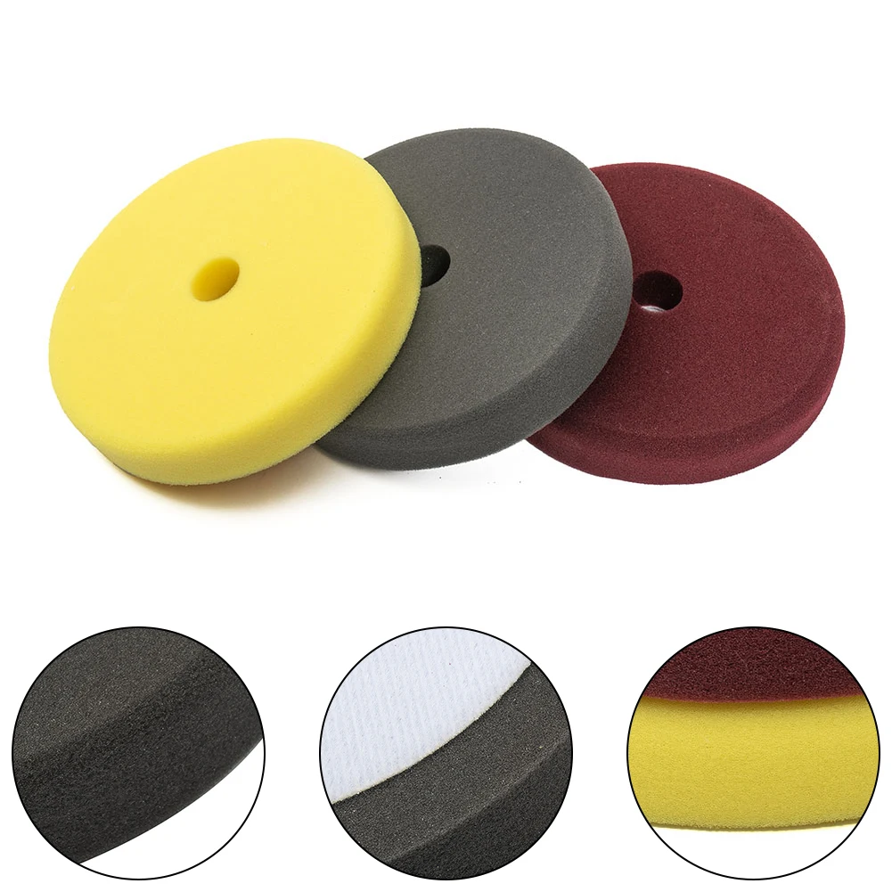 3PCS Sponge Buffing Pad Kit For 7 Inch Polishing Tools Designed For Car Exterior Refinishing And Paint Correction Use